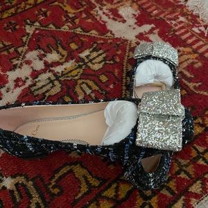J. Crew Glitter & Tweed Ballet Flats (New)